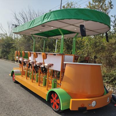 China Steel Tours Pedal Hopper Vending Fun Cart Pedibus Local Beer Bike City Park Pedal Bus Party Bike Local for sale