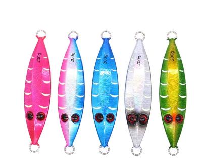 China 2022 Artificial Saltwater Fishing Lure Metal Jig Groundbaits Glow Slow Baiting Lure Metal Jigs HJ008 for sale