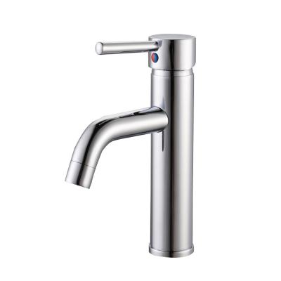 China Simple Switch Hot And Cold Water Handle Hole Sliver Bathroom Basin Sink Accessories Taps Basin Faucet For Bathroom for sale