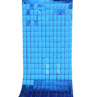 China Toy Wholesale 1*2M Sequin Wall Backdrop Promotional Square Foil Rain Curtain For Birthday Wedding Engagement Party Curtain Foil Decorations for sale