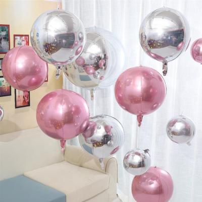 China Promotional 10 15 18 22 32 inch Toy 4D Ball Foil Balloon Rose Gold Silver Ballon Birthday Party Wedding Decoration for sale