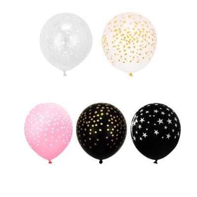 China Toy Wholesale 12 inch 2.8g balloon polka dot promotional Five-pointed star printed latex balloons for birthday party new year party decoration for sale