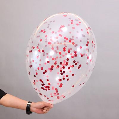 China Promotional toy rose 18 inch gold color large silver blue mixed confetti balloons transparent confetti balloons for sale