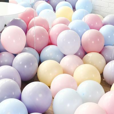 China 12inch macaron party pastel balloon macaron globo holiday balloon garland set macaron promotional thick multicolor toy balloon 12 for sale