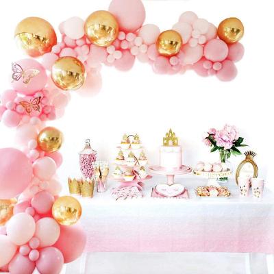 China Toy New Balloons Gold 4D Party Set Pink Balloon Set Deco Piece Propose Wedding Party Engagement Decorations Matte Pink Balloon Macaron Promotional for sale