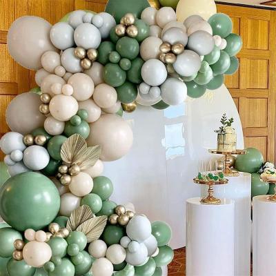 China Party Decoration Retro Saga Latex Balloon Manufacturers Green Retro Balloons in China for Birthday Wedding Baby Shower Birthday Decoration for sale