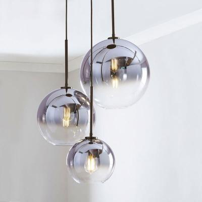 China Modern Modern Chandelier Classic home decor e27 gold Round led bubble ball modern glass pendant light for sale