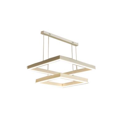 China Nordic Modern Rectangle Chandelier Ceiling Kitchen Lead Modern Acrylic Led Pendant Light for sale