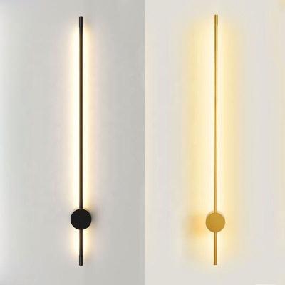 China Modern Modern Dimmable Led Straight Bedside Wall Light 360 Degree Rotating Linear Indoor Bedroom Wall Lamp Light for sale