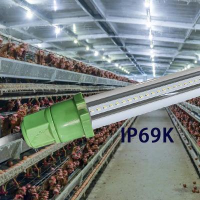 China Low Voltage 6FT IP69K Flock Cage House Poultry Equipment Construction Equipment Cultivating Broiler Led Lighting Chicken Farm Tube Light for sale