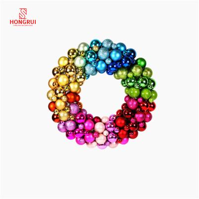 China Wholesale Custom High Quality Unbreakable Plastic Christmas Balls 33cm Chirstmas Decor Baubles Garland With Plastic Base For New Year for sale