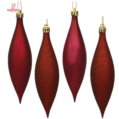 China Chirstmas Decor Large Candy Cane Shiny Matt Glitter Finish Waterproof Christmas UV Resistant Plastic Decor Finial Shatterproof Ornament for sale