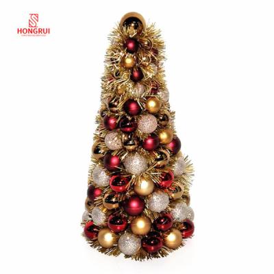 China Shatterproof Plastic Christmas Balls Cone Tree Chirstmas Decor Supplier 40cm High Professional Outdoor Xmas Decoration for sale