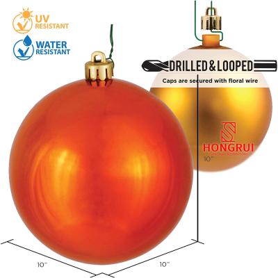 China Commercial Grade Full Color Chirstmas Use UV Resistant Decor 250mm Plaza Lid Mouth Threaded Silver Market Lobby Garland Shatterproof Ball for sale