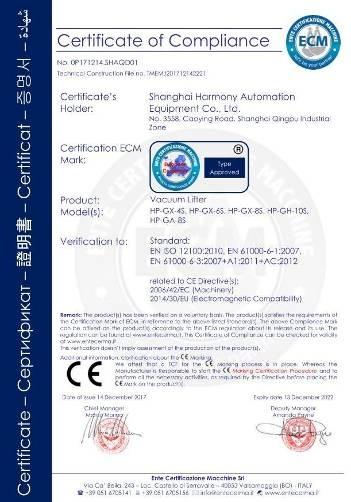 CE - Shanghai Harmony Automation Equipment Co., Ltd.