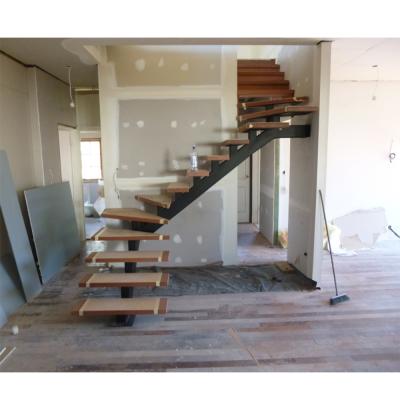 China Modern Modern Mono Steel Straight Glass Staircase Mono Stringer Staircase for sale