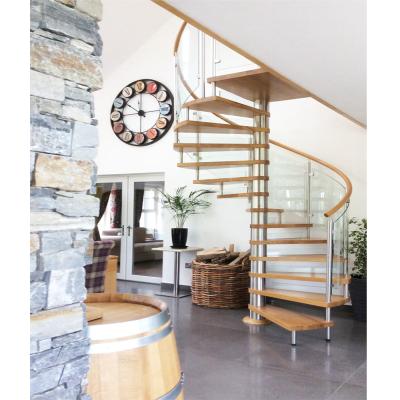 China Iron Fence Spiral Staircase Modern Wooden Stainless Steel Spiral Staircase for sale