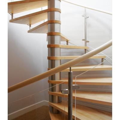 China Modern Solid Wood Spiral Staircase Modern Indoor Wooden Stairs Spiral Staircase for sale