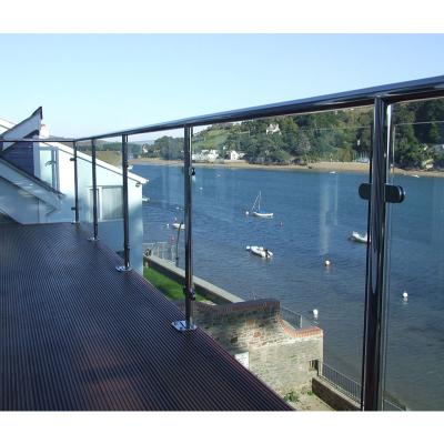 China 316 stainless steel post baluster tempered glass balcony railings/modern posts outdoor deck balustrade for sale