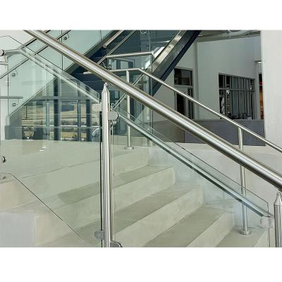 China 304 stainless steel post baluster modern tempered glass railings/stainless steel balustrade glass post for sale