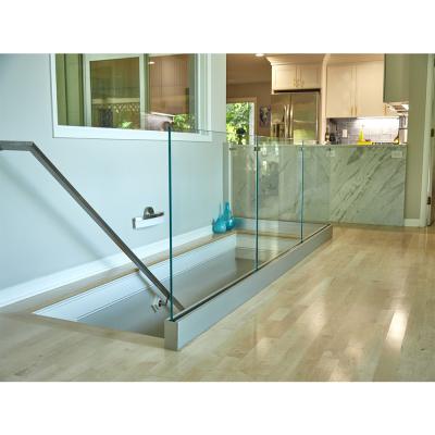 China Modern Profile 6063 Shoe Base U Channel Aluminum Frameless Balustrade Balcony Glass Balustrade for sale