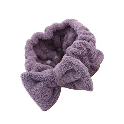 China 2021 Hot Sale Lady Elastic Shower Women's Bath Headband Towel Gently Makeup Remove Headband for sale