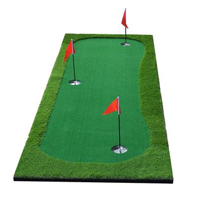 China Home Or Office Portable Indoor/Outdoor Real Like Real Artificial Grass Golf Simulator Putting Trainer Synthetic Golf Mat for sale