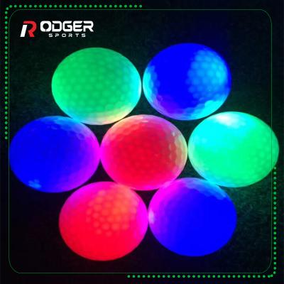 China Glowing Golf Night Game Ball Christmas Luminous Led Golf Balls During Nighttime Led Ball Evening Course for sale