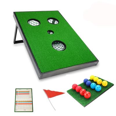 China Outdoor Golf Game Teamwork Golf Core Hole Game Set Backyard Party Golf Chipping Game Set with Golf Chipping Mat and Balls for sale