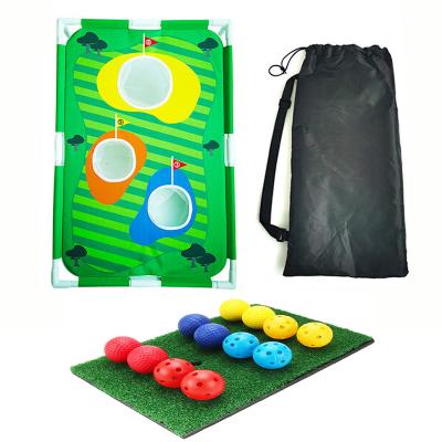 China Trianing Portable Golf Chipping Net With Targets Foldable Golf Game Chipping And Swing Trainer for sale