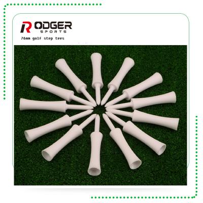 China Golf Tees Wholsale Customized Design Seasoned Golf Tees Step Graduated Flat Castle Tee Golf Plastic for sale