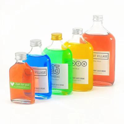 China Glass Beverage Bottle 100ml Juice Beverage Drinking Square Eco - Friendly Empty Bottle for sale