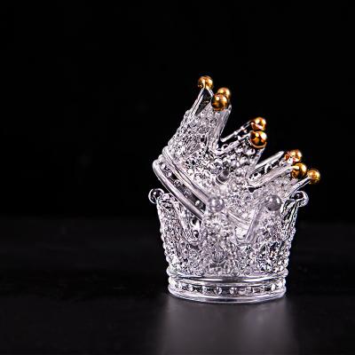 China Popular Wholesale Popular Glass Ashtray Portable Glass Crown Shaped Around Custom Logo Ashtray for sale