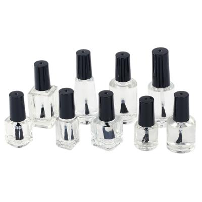 China New Design Cosmetic New Design 10ML Nail Polish Bottle Square Empty Luxury Glass Nail Polish Bottle With Brush Packing for sale