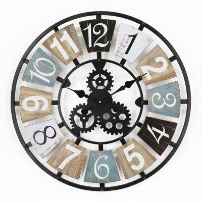 China Antique Style Customized Roman Numeral Metal Arabic Machine Large Wall Clock for sale