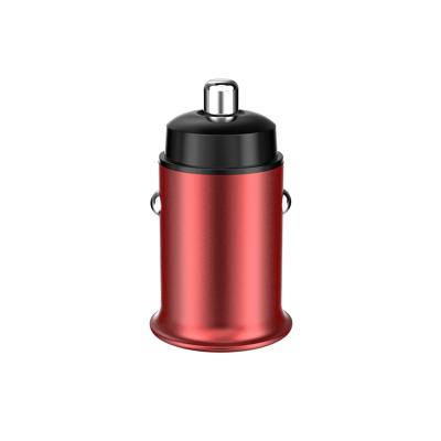 China Durable 4.8A Dual USB Port Mini Car Adapter Fast Phone Aluminum Alloy Pad Metal USB Car Charger For Wholesale for sale