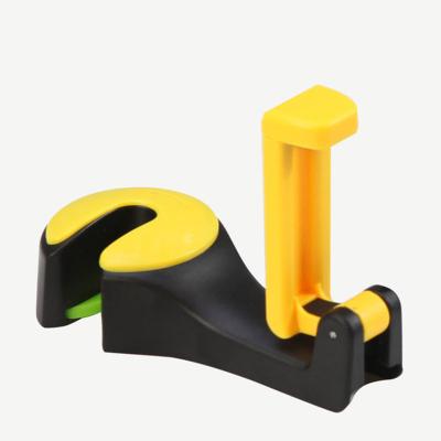 China Durable Universal Car Backseat Clip Phone Holder Multifunctional Car Headrest Hooks For Bag Purse Hanger RTS Color Yellow for sale