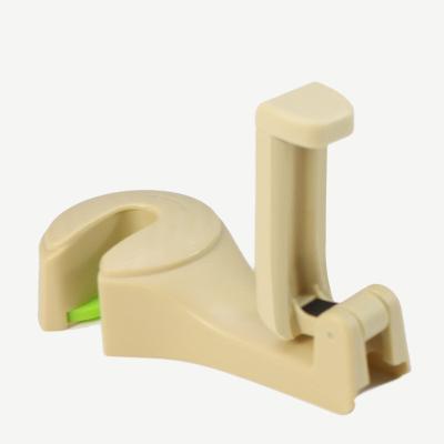 China Multifunctional Durable Plastic Phone Holder Clip Backseat Automobile Car Headrest Collar Hooks For Bag Purse Hanger RTS Color Beige for sale