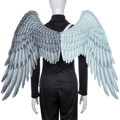 China Manufacturer's Supply Halloween Adult Classic Black and White Angel Wings Nonwoven Fabrics for sale