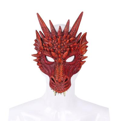 China Manufacturer Supply Halloween Pu Comfortable Foam Dragon Half Face Mask for sale