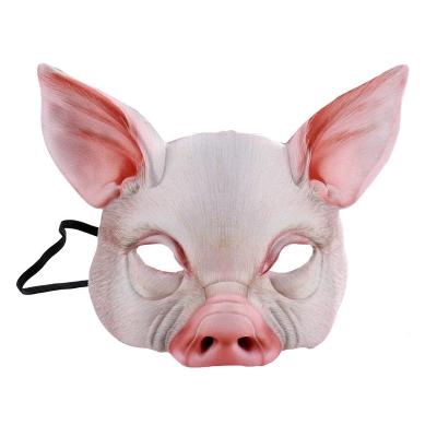 China The Comfortable Manufacturer Supply Easter Halloween EVA Black White Pig Half Face Mask for sale