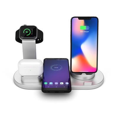 China 2021 Amazon Success Smart Watch Qi 4 in 1 Wireless Charger Station for All Cellphone/Smart Watch/Air Pods for sale