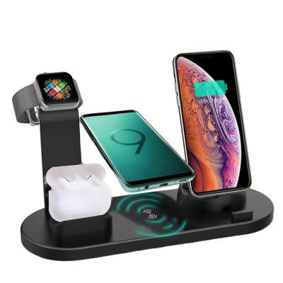 China Smart Watch 2021 Hot Selling 4 in 1 Type C Portable Wireless Charger Stand Wireless Cell Phone Charger for sale