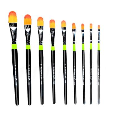 China Weizhuang 9pcs/set Duck Head Tongue Shape Artists Acrylic Nylon Gouache Round Gouache Brush for sale