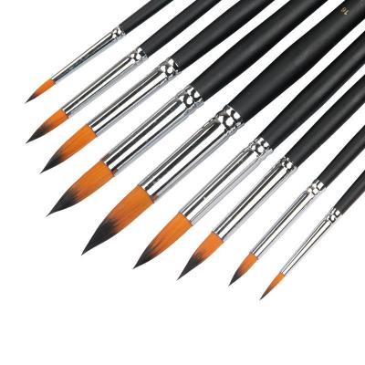 China Oil Watercolor Acrylic Gouache Painting Weizhuang Hot Sale 9Pcs /set Headed Nylon Hair Senior Artists Brush Kids Watercolor Gouache Acrylic Oil Paint Brush Set for sale