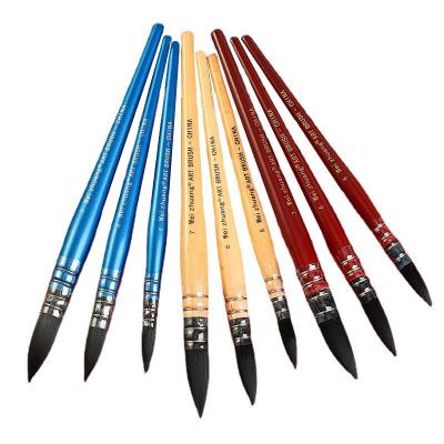 China Weizhuang factory wholesale price watercolor oil gouache paint acrylic paint brush #1 size animal hair paint brush broom shape paint brush ~7 for sale