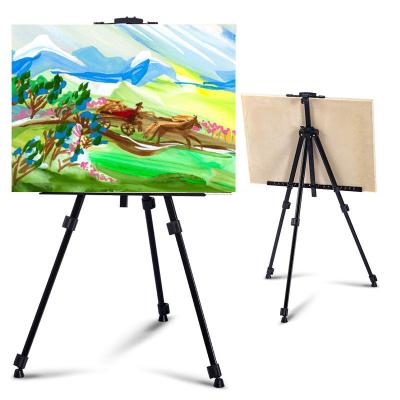 China Adjustable Easel Art Display Stand Tripod Portable Metal Height Iron Canvas Easel Black Adjustable Light Stand Painting for sale