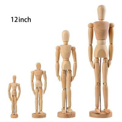 China Weizhuang Human Figure Articulated Model For Drawing Gold Desk Decor 12 Inch Adjustable Wooden Mannequin With Stand Artist Human Figure Articulated Model For Drawing Gold Desk Decor for sale