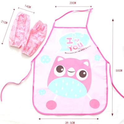 China Art Drawing Protection Children's Apron Painting Kid's Cartoon Pattern Play Apron for Painting Drawing with Sleeves Art Craft Waterproof Anti Fouling for sale