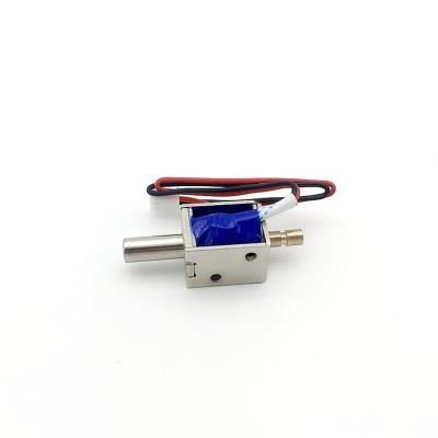 China Cylindrical DC12V 4mm Open Frame Solenoid for sale